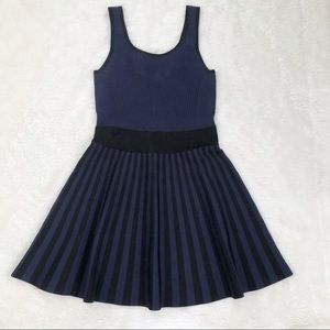 Guess navy blue black knit fit and flare dress